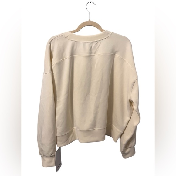 Lululemon Perfectly Oversized Cropped Crew Softstreme in Pale Yellow Size 10 NWT - Picture 2 of 6